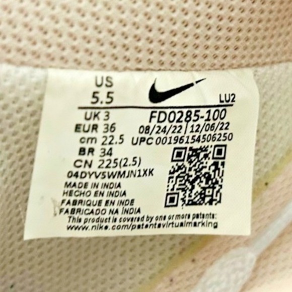 Size 5.5 - Nike Court Vision Low White Light Soft Pink - Picture 10 of 10